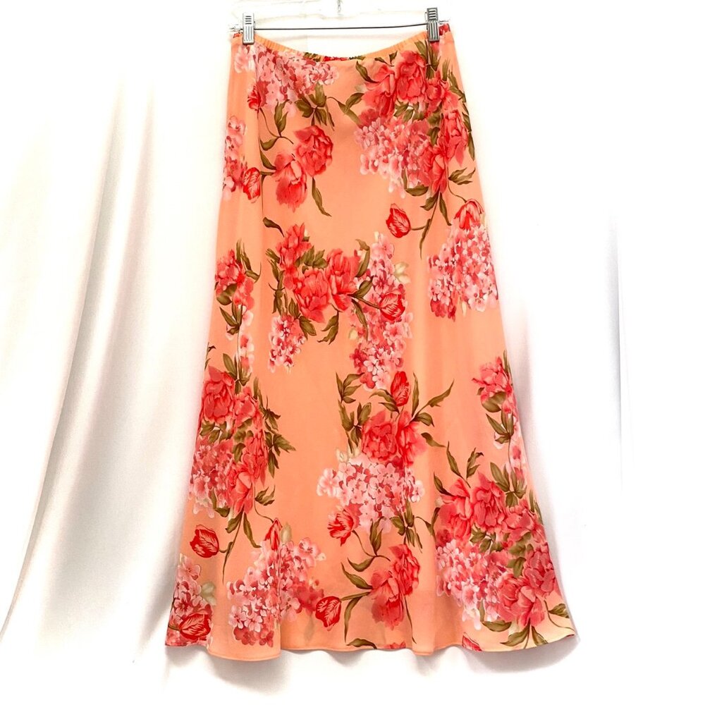 VTG Y2K Floral Maxi Skirt Sz 10/12 Fairy Fairycore Prairiecore Cottagecore 90s